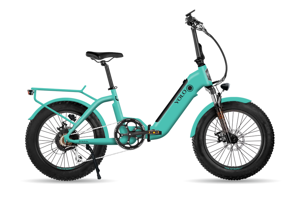 YOLO Bandit Folding Fat Tire Electric Bike Seafoam