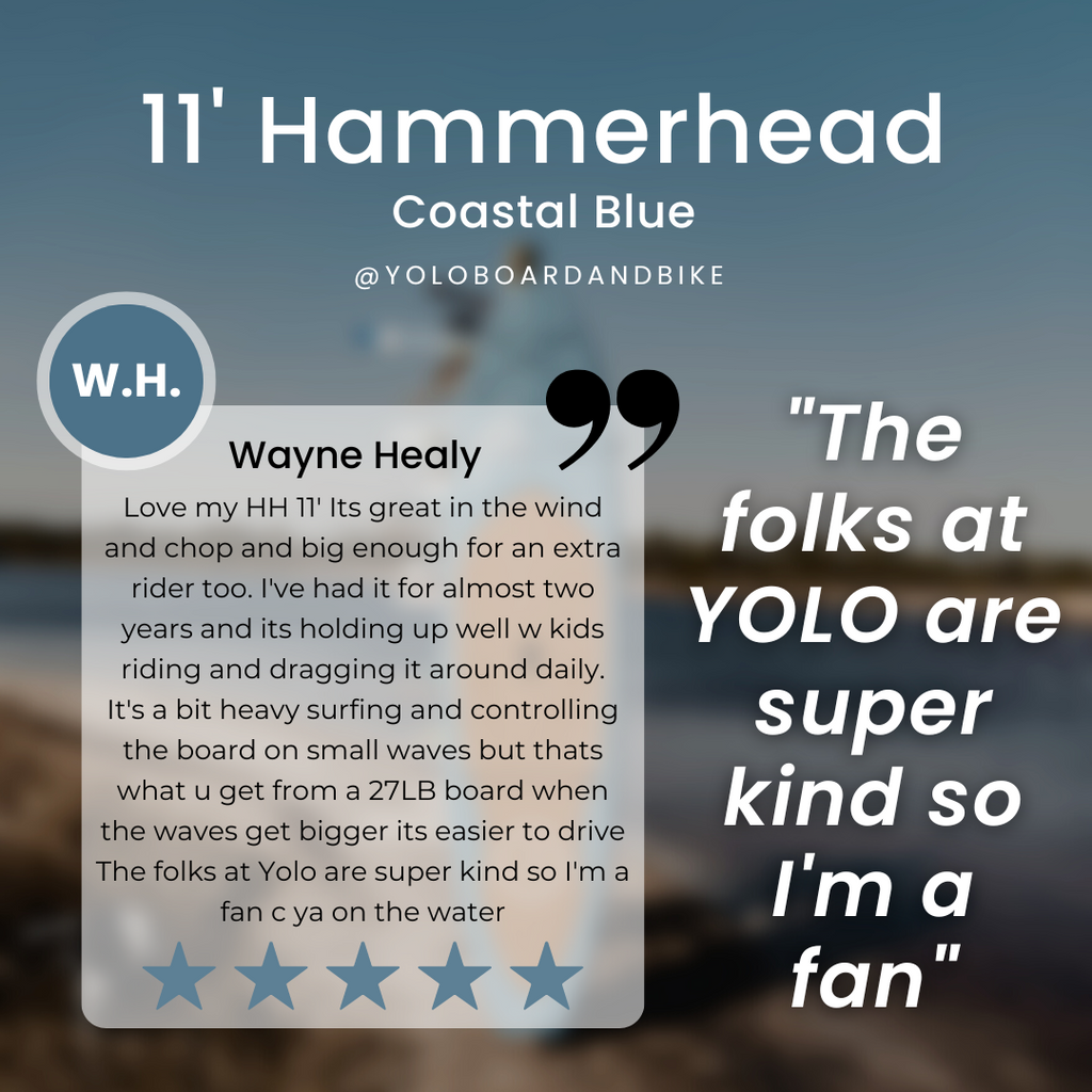11' YOLO HAMMERHEAD XT Paddle Board - Coastal Blue