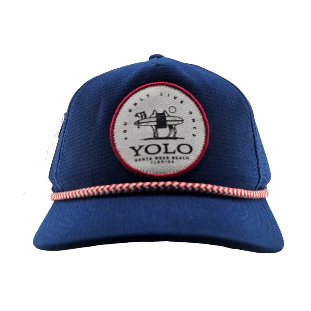 Blue YOLO Camel All Twill Corded Trucker Hat