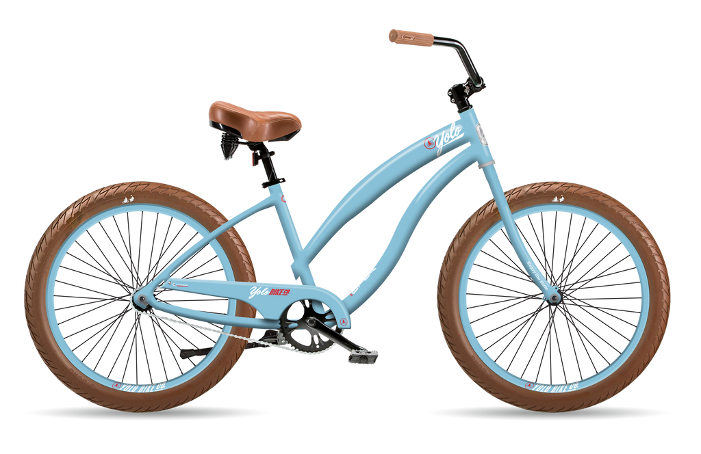 3" Fat Tire Beach Cruiser Bike - Celeste Blue