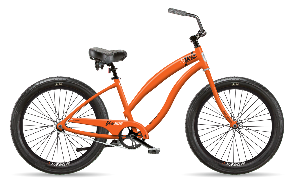 3" Fat Tire Beach Cruiser Bike - Orange