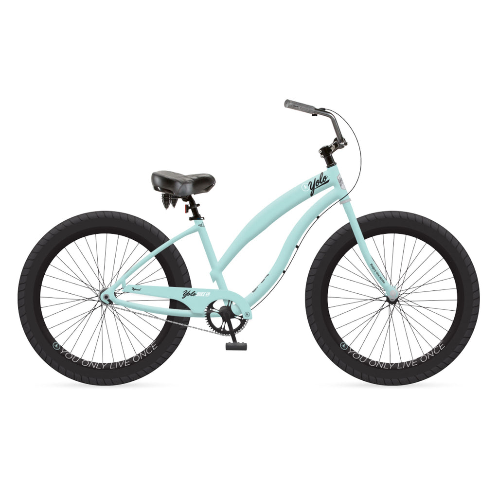 3-Speed Beach Cruiser Bike - Seaglass - YOLO Board and Bike