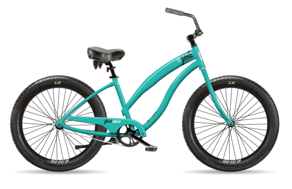 3 Fat Tire Beach Cruiser Bike Island Turquoise YOLO Board and Bike
