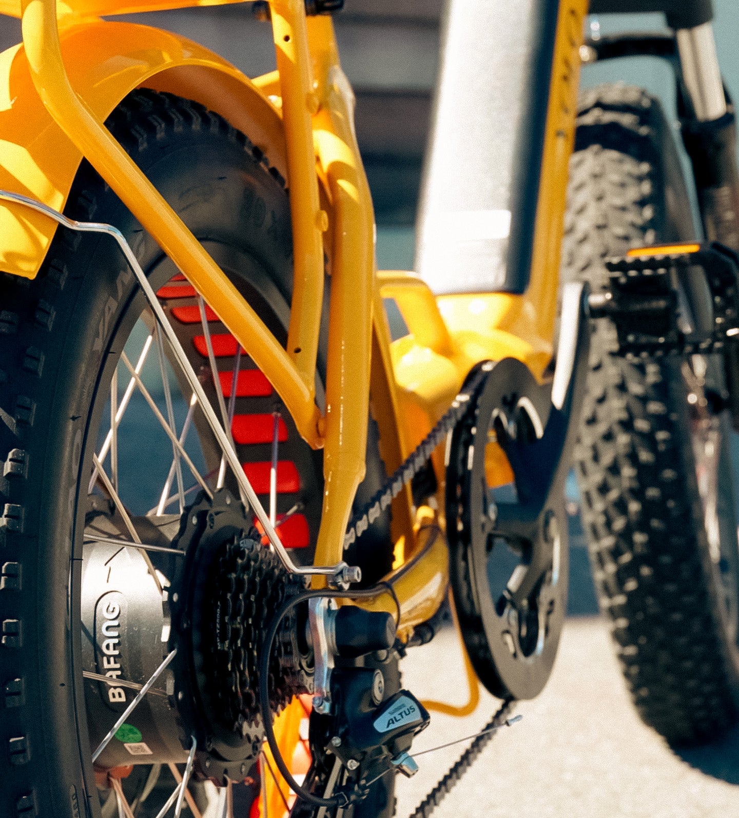 Electric fat fashion bike 36v 350w lithium yellow