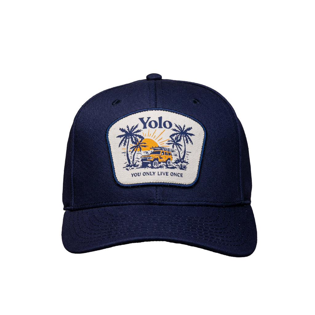 Navy Canvas Hat - YOLO Board and Bike